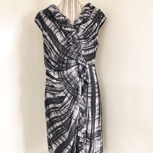 Elegant Adrianna Papell ruffle detail dress. 14.